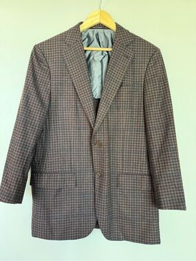 Ermenegildo Zegna Brown and Grey Checked Cashmere Sport  Coat